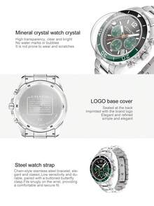 Coach Reloj Kent con esfera verde y correa de acero plateado para hombre - Plateado - Ver 6