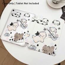 Cat, Piano, Star And Musical Note Pattern Painted Effect Tablet Protective Case With Stand, Compatible With Honor 8/9/10/X8/X8A/X9/X8Pro/X9Pro, MatePad SE 11"/MatePad 11"/11.5", MatePad Pro, Apple 10th/11th Gen 2025 (A16), Galaxy Tab A7/A9 And Other Popular Models - Style 23 - View 2