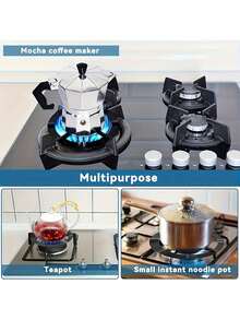 Stainless Steel Coffee Pot Base, Coffee Machine Pot Rack, Round Gas Stove Bracket, Multi-Functional Moka Pot And Espresso Machine Stand, Suitable For Gas Stove, Kitchen Stove Accessories, Coffee Accessories - View 2