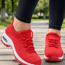 Women Walking Shoes - Red - View 5
