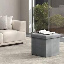 Foldable Cotton And Linen Storage Stool, Large-Capacity Storage Box, Sofa Stool, Shoe-Changing Stool, Storage Bench And Footstool, Living Room Footstool, Bedroom End-Of-Bed Bench. Space-Saving And No Assembly Required, Available In Multiple Colors - Multicolor - View 3