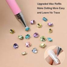 Rhinestone Picker Tool, Refillable Wax Pen With 3 Additional Wax Refills, Rhinestone Pickup Tool For Nail And Diamond Paint Art - Multicolor - View 6