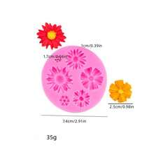 1pc Mini Sunflower Candle Mold, 3D Flower Silicone Mold, Suitable For Soap, Resin, Clay, DIY Handmade Candle Making Tool - Pink - View 6