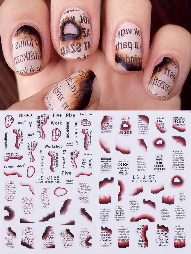 Newspaper, Magazine, Retro Nail Art Sticker Suitable For DIY Use By Ladies And Who Are Most Seeking , Fashion, Avant-Garde, And Cutting-Edge Fashion - Multicolor - View 13