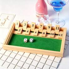 1 juego de mesa de madera, juego de caja con candado numerado del 1 al 12, juego de mesa portátil para fiesta, simple y divertido para el hogar, adecuado para juegos de mesa de adultos y regalo de Navidad - Multicolor - Ver 4