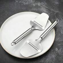 1/2pcs Premium Stainless Steel Cheese Knife Set, Sharp Cheese Slicer & Ham Shaver, Versatile Baking Cake Spatula, Essential Manual Kitchen Gadget - Silver - View 1