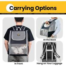Cat Backpack Carrier For Small Dogs And Cats Fit Up To 15 Lbs,Small Dog Backpack, Foldable With 3-Side Mesh Windows, Pet Carrier - Grey - View 8