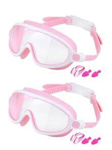 Swim Goggles 2 Packs Anti-Fog Wide View Swimming Goggles For Teenagers, There Are Two Sets Of Swimming Goggles/Goggles+Nose Clip Earplugs, Which Are Essential For Summer Swimming And Beach Activities, Pool Essentials, Beach Essentials - Multicolor - View 6