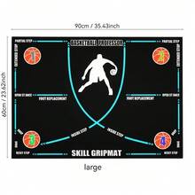 1pc Basketball Skill Grip Mat - Footwork Training Pad With Step Guidance, Anti-Slip For Dribbling & Shooting Drills,Basketball Footwork Training Mat - Marked Step Positions (Open Stance/Drop/Reset), Non-Slip Skill Practice Pad - Black - View 10