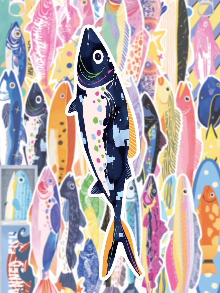 30PCS Colorful Marine Fish Series Bookmark Cartoon Aestheticism Creativity Hand Painted Sandfish Tuna Codfish Halibut Funny Stationery Paper Book Page Mark Card Bookmark - 1 Set - View 1