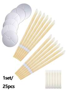 25pcs Compact Ear Cleaning Sticks - Home SPA Ear Care Tools Natural Wax Hearing Massage Ear Cleaning Earwax Removal Relaxing Care Pure Set - Multicolor - View 2