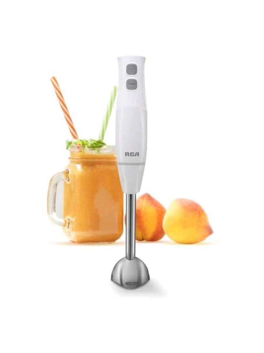 RCA Batidora de Inmersión RC-1204 con Cuchillas de Acero Inoxidable Velocidad Variable Función Turbo Diseño Ergonómico Accesorios para Picar y Batir Ideal para Cocinas Elegantes Color Blanco. - BlancoGris - Ver 1
