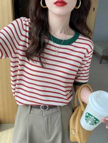 Women Accessory Sets - Red Green Stripe - View 4