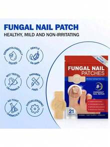 21pcs High-Quality Gentle Moisturizing Nail Repair Stickers, Breathable Waterproof Nail Strengthening Care Stickers, Suitable For Home Manicure And Daily Nail & Foot Health - Multicolor - View 10