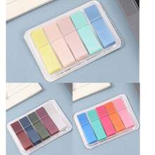 100pcs/Set Cute Fluorescent Sticky Notes With Box, PET Material Creative Memo Pads, Categorized Index Stickers, Transparent Indicator Stickers, Stationery Supplies, Back To School Season - Multicolor - View 18
