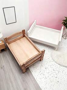 Newborn Photography Small Bed, 100 Days Prop, Vintage Style Baby Bed, Studio Assistant, Detachable Prop, Baby Full Month Wooden Bed, Welcome Baby Party Gift, Baby Gift, Baby Room Decor - Multicolor - View 4