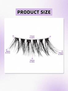 10 Pairs Natural Fluffy Half-Eye Lashes, Faux Mink Thick Cluster Appearance False Eyelashes, Suitable For Women's Daily Wear And Makeup - 黑色 - 查看 3