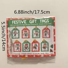 Christmas Gift Tag Cross Stitch Material Kit/Suitable For Christmas Gift Box Packaging, Gift Giving, Includes Card, Cross Stitch Fabric, Cross Stitch Thread/Embroidery Set - A - View 3