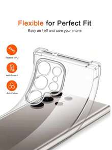 1pc Transparent Shockproof Phone Case, Durable Protective Cover Compatible With Apple 17 Pro Max/17 Air/17 Pro/17 And Galaxy S26 Ultra/S26/S25 Ultra/S25/A56/A55/A07 And Other Models - Multicolor - View 2