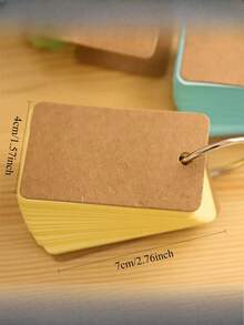 50pcs Blank Memo Cards Flashcards Index Cards Candy Color Stationery Small Learning Notebook Office Notepad - Multicolor - View 2