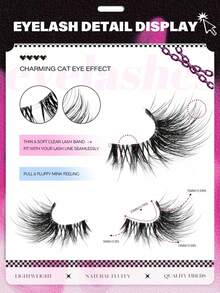 GROINNEYA 8 Pairs Half Strip Natural Extension Outer Corner Cat Eye Eyelashes, Short Soft 3D Faux Mink Lashes With Clear Band, Fluffy Cross Lashes, Suitable For Daily And Party Makeup - View 4