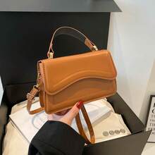 Bolso de Cuero Genuino para Mujer, Elegante Bolso de Mano y de Hombro para Oficina, Citas y Fiestas, Moda 2026, Color Sólido Simple, Estilo Coreano de Otoño, Nuevo Bolso de Hombro Cruzado de Gran Capacidad con Estampado Simple, Bolso Pequeño Cuadrado - Blanco - Ver 5