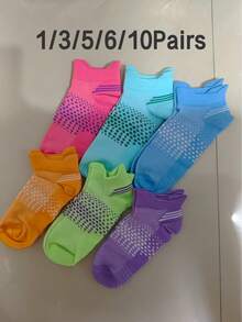 3/5/6/10 Pairs Casual Sports Socks, Comfortable & Soft, Spring/Summer Style - Multicolor - View 7