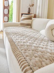 1pc Comfortable Flannel Sofa Cover, Non-Slip Machine Washable Sofa Protector, Soft Warm Sofa Pad, Suitable For Pets And Home Daily Use - Multiple Styles - View 3