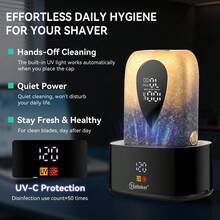 Hatteker 1入往復式電動刮鬍機，多段速度調節，雙頭男用刮鬍刀，UV清潔，理髮店美白，光頭刮鬍機 - 彩色 - 查看 8