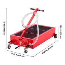 Low-Profile Oil Drain Pan, 75.7 L, With Manual Pump, 2.2 M Hose & T-Handle, Leak-Proof & Corrosion-Resistant, For Cars, SUVs, Trucks, Off-Road Vehicles, Red - Geschlecht 20 Gal - View 10