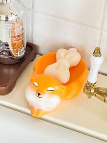 1 pieza Jabonera con forma de perro Corgi lindo con diseño de drenaje, estante de almacenamiento de baño creativo con forma de perro - Jabonera Corgi - Ver 9