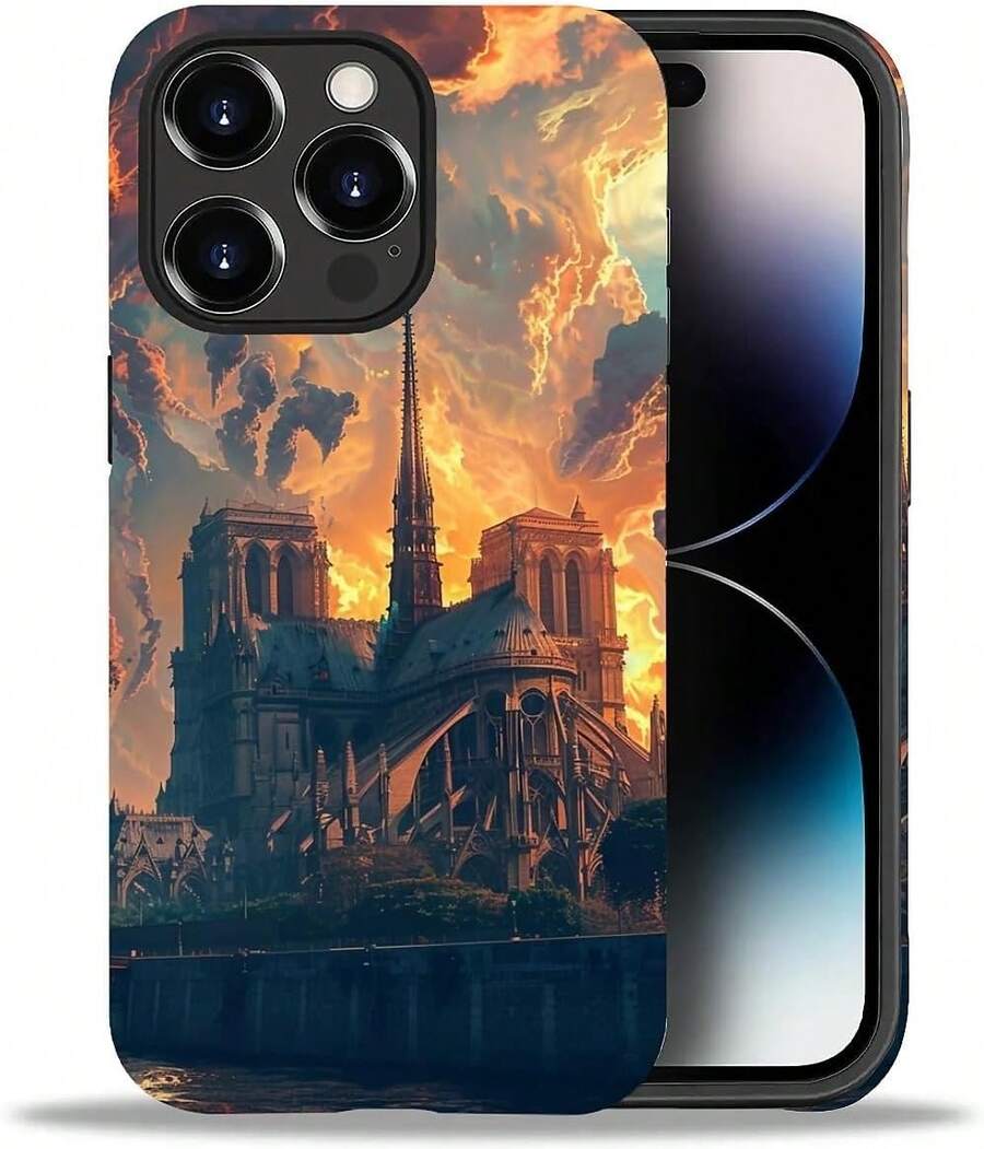 Case For IPhone 16 Pro, Colorful Pineapple Design, Liquid Silicone Case, Impact Resistant, Anti-Scratch, Shockproof - 巴黎聖母院 - 查看 1