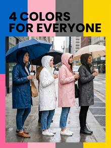 Minimalist Odorless Adult Raincoat, Upgraded Thickened Version, Suitable For Heavy Rain, Foldable, Space-Saving EVA Rain Cape For Travel, Suitable For Daily Commute, Essential Camping Travel Outerwear For Women - Raincoat - View 4