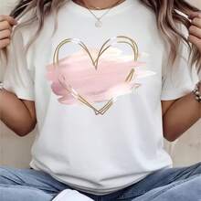 Printed T-Shirt For Men And Women - 白色 - 查看 1