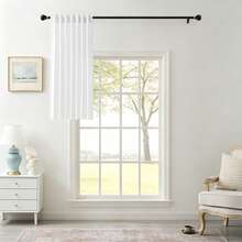 1 pieza/2 piezas Cortinas filtradoras de luz/Cortinas con bolsillo para barra/Cortinas con pinzas, filtrado de luz equilibrado, disponible en múltiples tamaños y colores, textura similar al lino adecuada para sala de estar, dormitorio, cocina, estilo granja, decoración de alquiler, cortinas blancas - Blanco - Ver 27