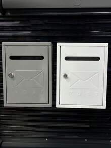 1個戶外防水信箱，可上鎖防盜庭院郵筒，壁掛式家用信件與報紙收納盒 - A - 查看 5