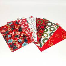 6入/組 金箔系列田園風小花印花布料、花卉心形格紋印花縫製布料、被面拼接裝飾布料片，適合DIY初學者拼接布料、床上用品、窗簾、枕套、DIY手工藝配件 - A - 查看 2