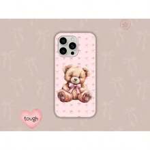 Expédition 24h depuis DE Coque Apple 17 Pro Max Plus Mignonne Ours en Peluche avec Nœuds Roses Cœurs Esthétique Cottagecore Romantique Cadeau Pastel pour Femmes Filles Accessoire Kawaii Girly 23 24 25 26 - 1 image couleur - Voir 8