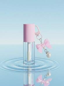 1 buah Botol Lip Oil/Lip Gloss 6ml Warna Pink Putih Ungu Hitam dengan Kuas Besar dan Gantungan Kunci Pita - MultiWarna - View 10