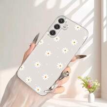 1pc Minimalist Fresh Daisy Flower Transparent Soft Phone Case - Multicolor - View 3