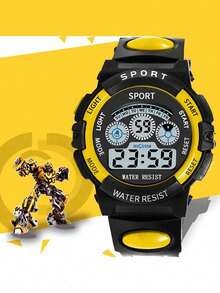 1pc Shock-Resistant, Multi-Color Round Student Watch With Alarm, Date, Timer, Luminous Display And Other Functions. It's A Great Gift For Teenagers - Multicolor - View 16