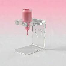 1 pieza Estante invertido transparente de acrílico para esmalte de uñas con forma de corazón hueco, soporte estable para botellas de gel de uñas para mezcla de colores conveniente y uniforme, estante dispensador de herramientas de manicura - Multicolor - Ver 4