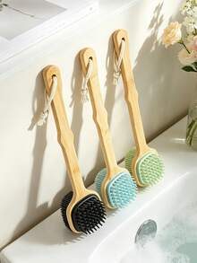 1pc Dry Body Brush, Soft Bristle Exfoliating Body Scrub Brush With Massage Nubs, Suitable For Dry Skin - Multicolor - View 9