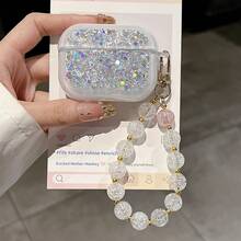 Drip Glue Glitter Laser Gradient Apple Pro Protective Case Apple 2/3/4/Pro3 Wireless Bluetooth Earphone Case + Bracelet - Silver - View 8