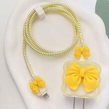 Gradient Single Wave Heart-Shaped Cable Protector, Prevent Breakage Compatible With Apple 18-20W Charger - Multicolor - View 8