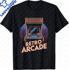 Classic Retro Vintage Arcade T-Shirt From The 80s And 90s Video Games, Men's Streetwear, Aesthetic Vintage T-Shirt For Men KFBI - 9 - 查看 1
