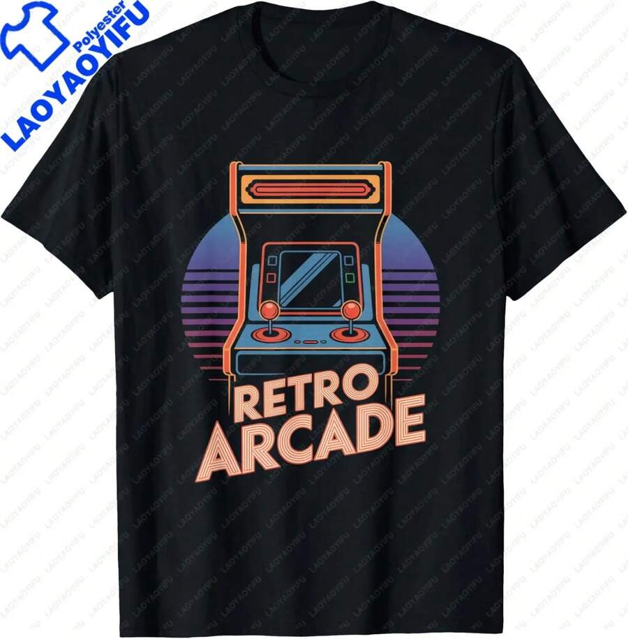 Classic Retro Vintage Arcade T-Shirt From The 80s And 90s Video Games, Men's Streetwear, Aesthetic Vintage T-Shirt For Men KFBI - 9 - 查看 1