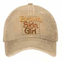 1PC Brown Skin Girl Graphic Vintage Washed Baseball Cap, Lightweight Casual Retro Hat For Women Summer Sports Vacation Daily Wear - Washed Baseball Cap - View 8
