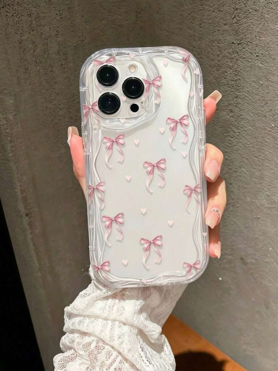 蝴蝶結透明奶油色波浪邊防震加厚手機殼,適用於 Apple 17/17 Air/17 Pro/17 Pro Max/16/16 Pro/16 Plus/16 Pro Max/15 Pro Max/15 Pro/15/14 Pro Max/14 Pro/14/13 Pro Max/13 Pro/13/12 Pro Max/12 Pro/12/15/15 Pro Max 以及 Galaxy/A54/A14/A12/A13/A15/A32/A33/A24/A52S/S20/S21/S22/S23/S24/S23 Plus/S24 Ultra/S25/A15/A33/A23/S25/S25 Plus/S25/S26 Ultra 波浪邊手機殼 - 彩色 - 查看 1