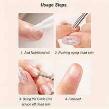 2 piezas Empujador de cutículas de acero inoxidable de grado profesional con doble extremo, raspador de acero antideslizante para exfoliar los bordes de las uñas, cuidado de manos y pies unisex, limpieza de grietas de las uñas, juego de herramientas estándar para salón de uñas y DIY - por defecto - Ver 10